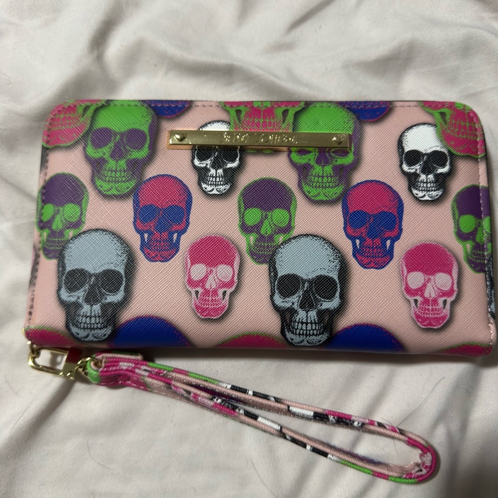 Betsey Johnson Pink Skull Wallet